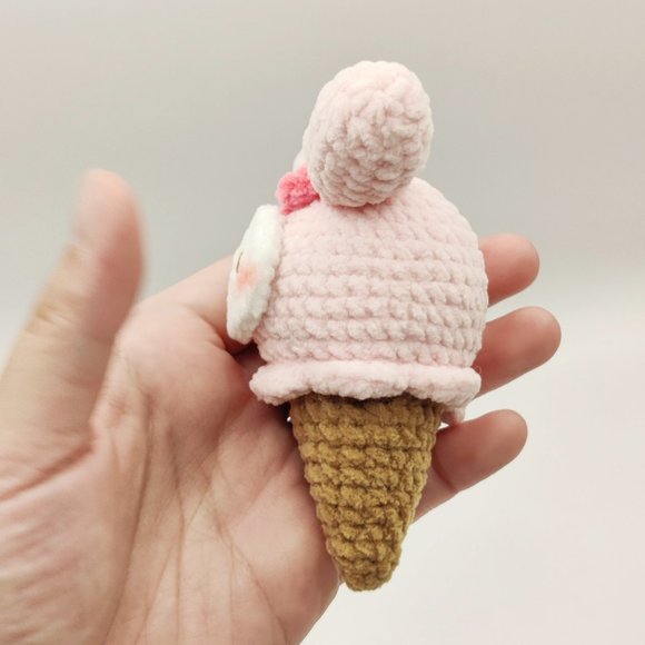 Handmade Amigurumi Crochet Sanrio My Melody Ice Cream Cone - Picture 4 of 12